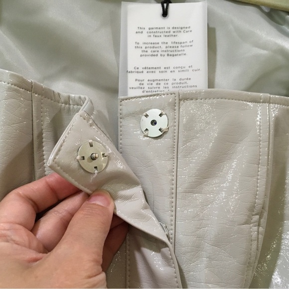 7 FOR ALL MANKIND 2 PCS Set VEGAN LEATHER PANTS TOP  Grey Size Xs-s New - Picture 9 of 12